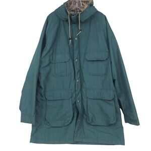 Vintage Lands' End Hooded Utility Field Chore Barn Jacket Forest Green 2X 3798